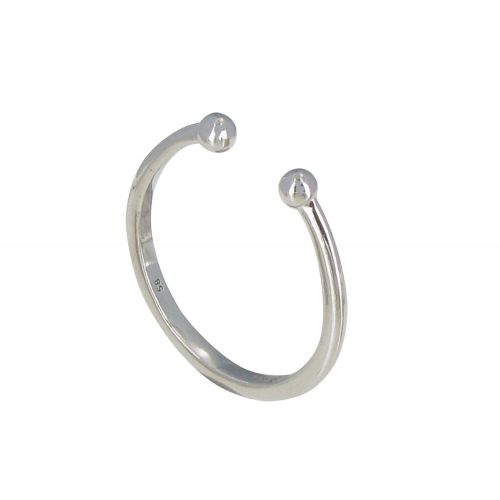 Bague Argent Rhodié Deux Perles - taille 50 - LES POULETTES BIJOUX - Modalova