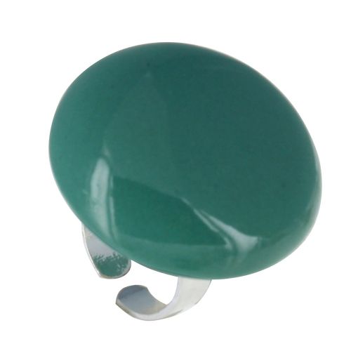 Bague Métal Argenté Champignon Céramique Bleu - LES POULETTES BIJOUX - Modalova
