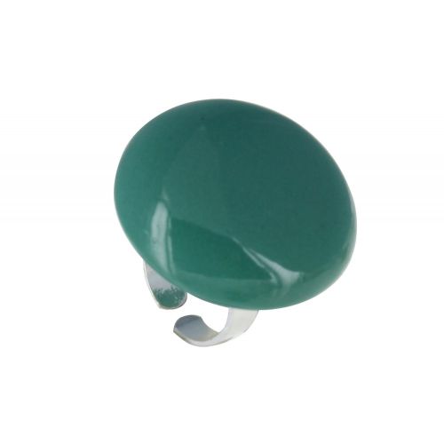 Bague Métal Argenté Champignon Céramique Bleu - LES POULETTES BIJOUX - Modalova