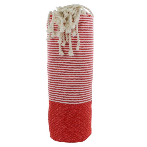 BIJOUX - V Fouta Drap Plage et Hammam Coton Nid d'Abeille Corail - LES POULETTES - Modalova