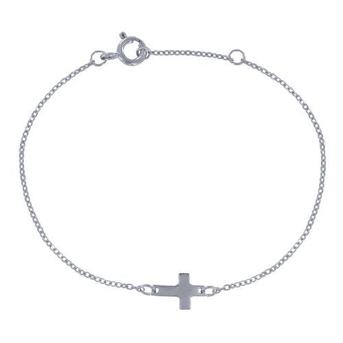 Bracelet Argent Mini Croix - LES POULETTES BIJOUX - Modalova