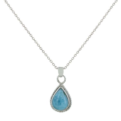 Collier Argent Goutte de Larimar - LES POULETTES BIJOUX - Modalova