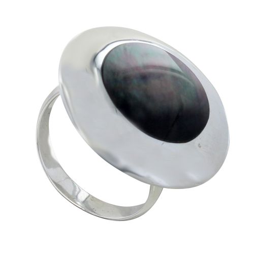Bague Ronde Nacre Grise - taille 56 - LES POULETTES BIJOUX - Modalova