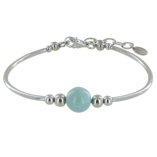 Bracelet Tubes Argent Une Perle de Larimar - LES POULETTES BIJOUX - Modalova