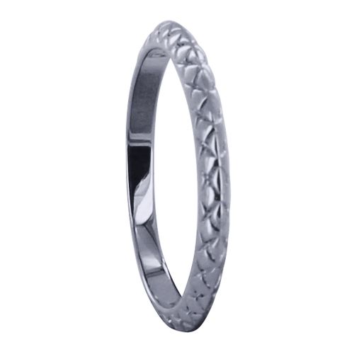 Bague 925 Rhodié Alliance Ciselée - taille 58 - LES POULETTES BIJOUX - Modalova