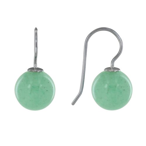 Boucles d'Oreilles Argent Billes d'Aventurine - LES POULETTES BIJOUX - Modalova