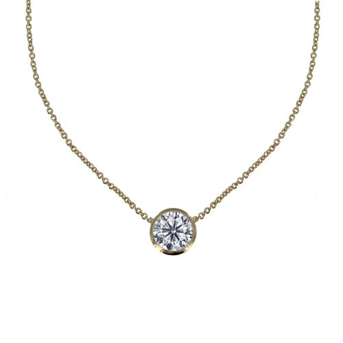 Collier Plaqué Solitaire Serti Clos 9mm - LES POULETTES BIJOUX - Modalova