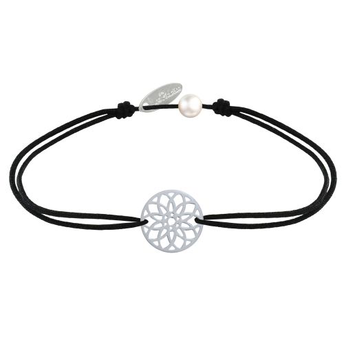 Bracelet Lien Médaille 925 Mandala Graine de Vie - Noir - LES POULETTES BIJOUX - Modalova
