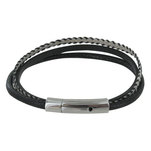 Bracelet Cuir Trois Liens - taille 19 cm - LES POULETTES BIJOUX - Modalova