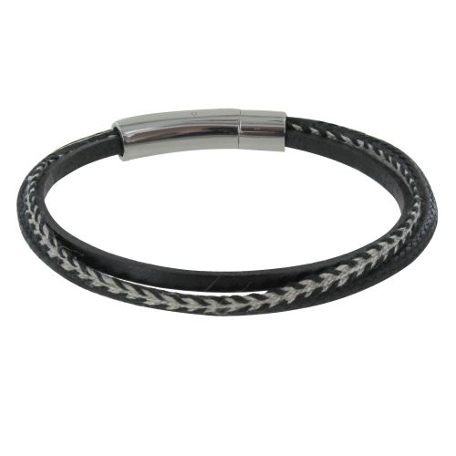 Bracelet Cuir Trois Liens - taille 19 cm - LES POULETTES BIJOUX - Modalova