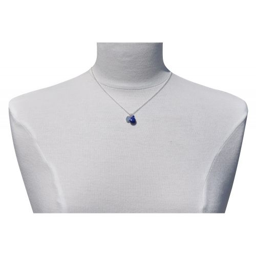 Collier Argent Pastille Martelée Briolette et Perle Facettée - LES POULETTES BIJOUX - Modalova