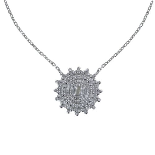 Collier 925 Rhodié Soleil Dentelé - LES POULETTES BIJOUX - Modalova