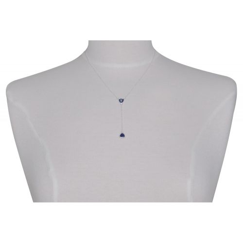 Collier Argent Deux Triangles Facettés de Lapis Lazuli - LES POULETTES BIJOUX - Modalova