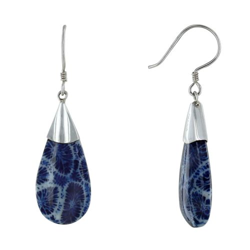 Boucles d'Oreilles Argent Grande Goutte Bombée Coquillage Tei - LES POULETTES BIJOUX - Modalova