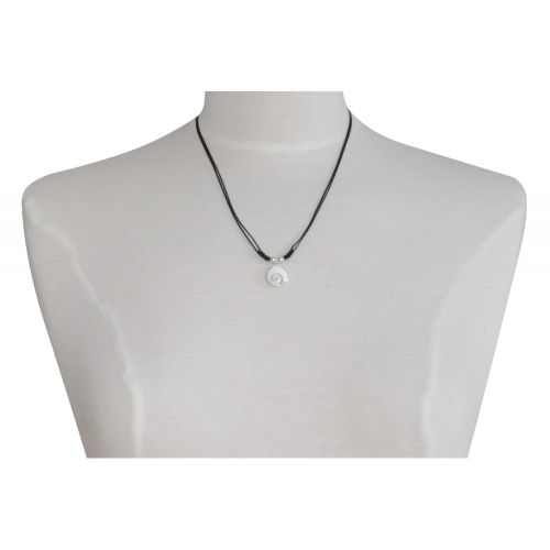 Collier Lien Coton Deux Perles Argent et Oeil de Sainte - LES POULETTES BIJOUX - Modalova