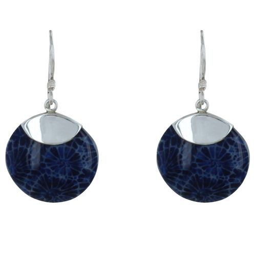 Boucles d'Oreilles Argent 925 Disque Coquillage Teinté - LES POULETTES BIJOUX - Modalova