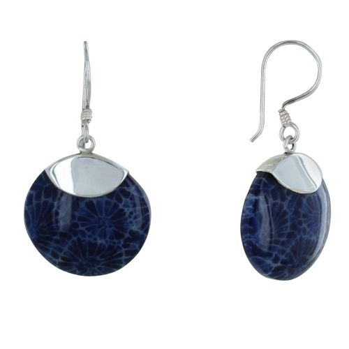 Boucles d'Oreilles Argent 925 Disque Coquillage Teinté - LES POULETTES BIJOUX - Modalova