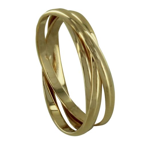 Bague Plaqué Triples Anneaux - taille 62 - LES POULETTES BIJOUX - Modalova