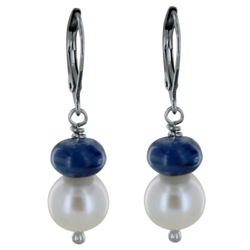 Boucles d'Oreilles Argent Rhodié Perle de Culture Blanche et - LES POULETTES BIJOUX - Modalova