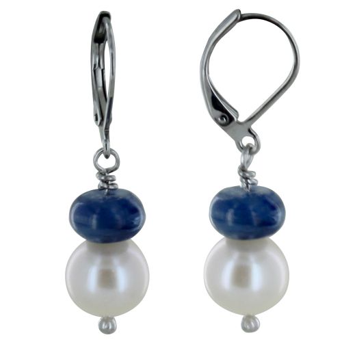 Boucles d'Oreilles Argent Rhodié Perle de Culture Blanche et - LES POULETTES BIJOUX - Modalova