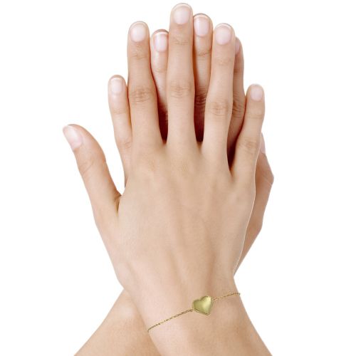 Bracelet Plaqué Coeur et Billes - LES POULETTES BIJOUX - Modalova