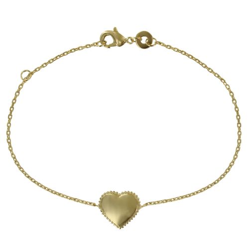 Bracelet Plaqué Coeur et Billes - LES POULETTES BIJOUX - Modalova