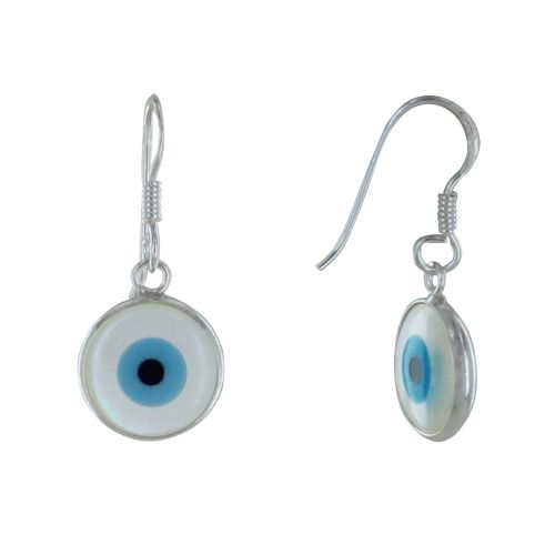 Boucles d'Oreilles Argent 925 Oeil de Nacre Ivoire - LES POULETTES BIJOUX - Modalova
