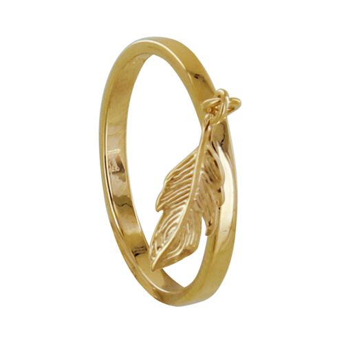 Bague Plaqué Breloque Plume - taille 54 - LES POULETTES BIJOUX - Modalova
