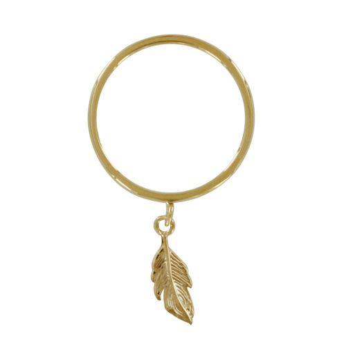 Bague Plaqué Breloque Plume - taille 54 - LES POULETTES BIJOUX - Modalova
