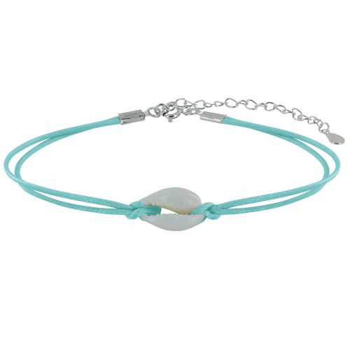 Bracelet Lien Coquillage Cauris - Turquoise - LES POULETTES BIJOUX - Modalova