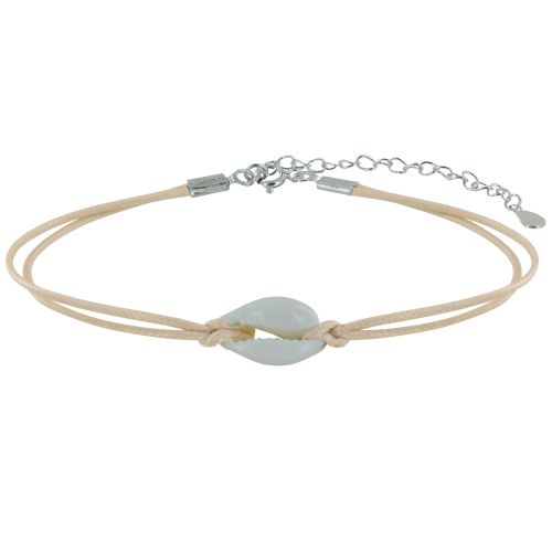 Bracelet Lien Coquillage Cauris - Beige clair - LES POULETTES BIJOUX - Modalova