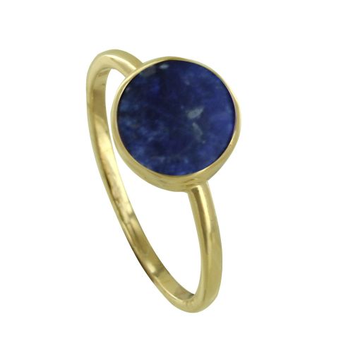 Bague Plaqué Or et Sodalite Ronde - taille 52 - LES POULETTES BIJOUX - Modalova