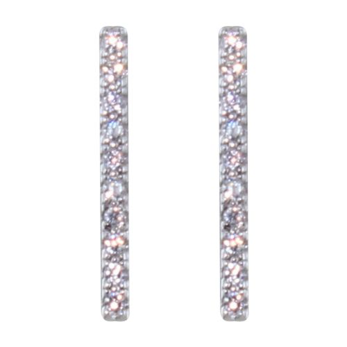 Boucles d'Oreilles Puces Rhodié Grande Barrette de Str - LES POULETTES BIJOUX - Modalova