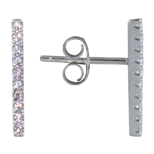 Boucles d'Oreilles Puces Rhodié Grande Barrette de Str - LES POULETTES BIJOUX - Modalova