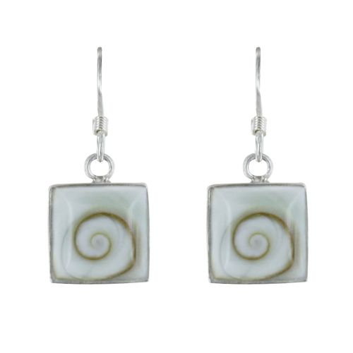 Boucles d'Oreilles Argent Oeil de Ste Lucie Carré - LES POULETTES BIJOUX - Modalova