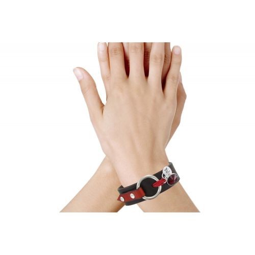 Bracelet Cuir Marron Cristal et Médaille Rire - Classics - Ro - LES POULETTES BIJOUX - Modalova