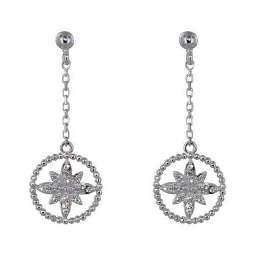 Boucles d'Oreilles Rodhié Cercle de Billes et Fleur de - LES POULETTES BIJOUX - Modalova