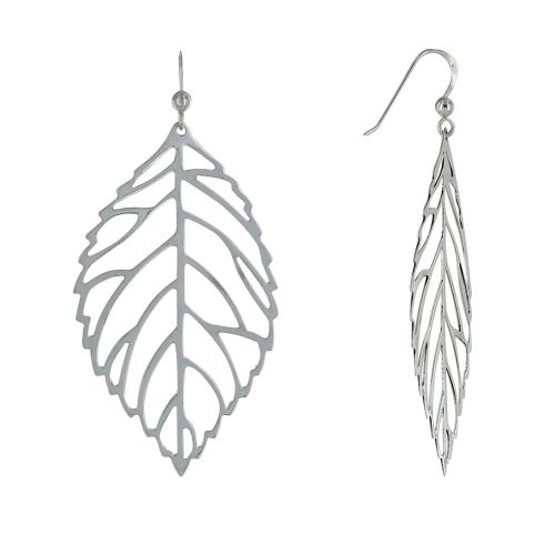 Boucles d'Oreilles Grande Feuille Ajourée - LES POULETTES BIJOUX - Modalova