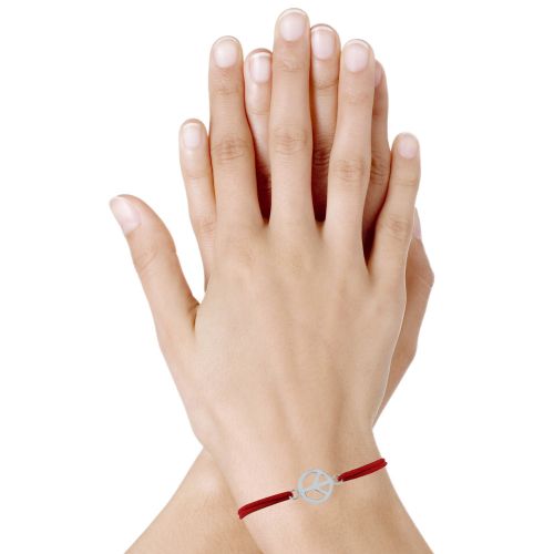 Bracelet Lien Elastique Médaille Paix et Amour Argent Etoile - LES POULETTES BIJOUX - Modalova