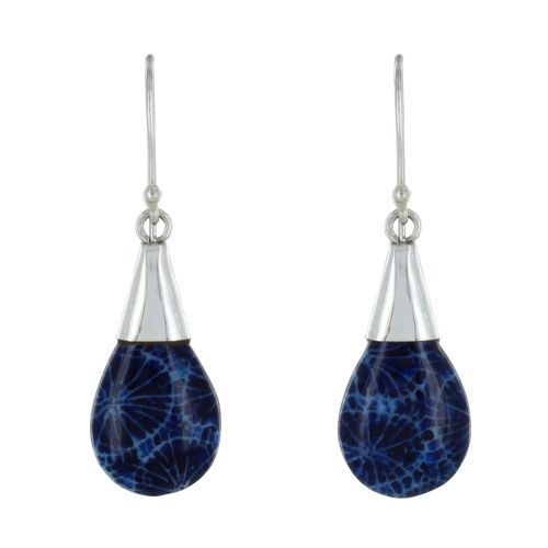 Boucles d'Oreilles Argent Petite Goutte Bombée Coquillage Tei - LES POULETTES BIJOUX - Modalova