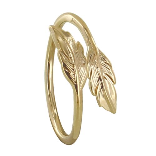 Bague Plaqué Double Plume - taille 58 - LES POULETTES BIJOUX - Modalova