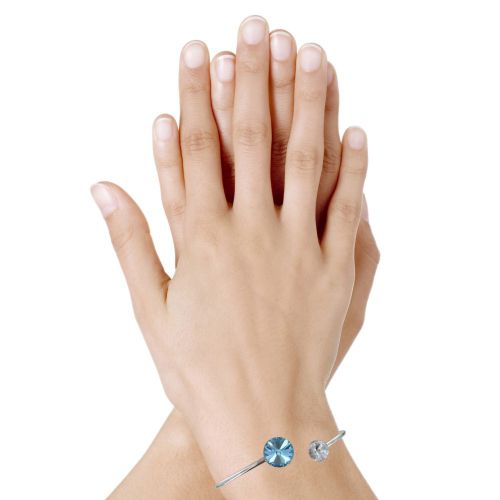 Bracelet Argent Orné de Deux Cristaux - Classics - LES POULETTES BIJOUX - Modalova