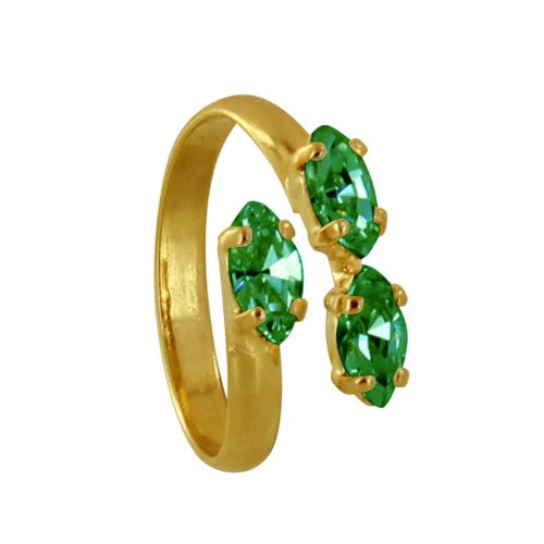 Bague Laiton Doré Trois Strass - taille 60 - LES POULETTES BIJOUX - Modalova