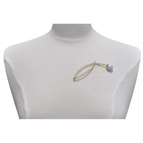 Broche Double Tiges Laiton Bulle Pâte de Verre - LES POULETTES BIJOUX - Modalova