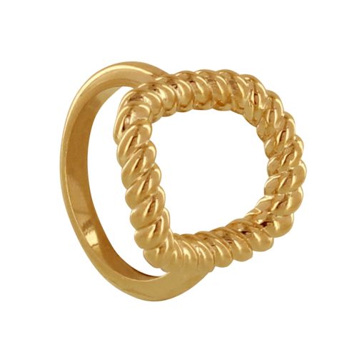 Bague Plaqué Rectangle Torsadé Ajouré - taille 54 - LES POULETTES BIJOUX - Modalova