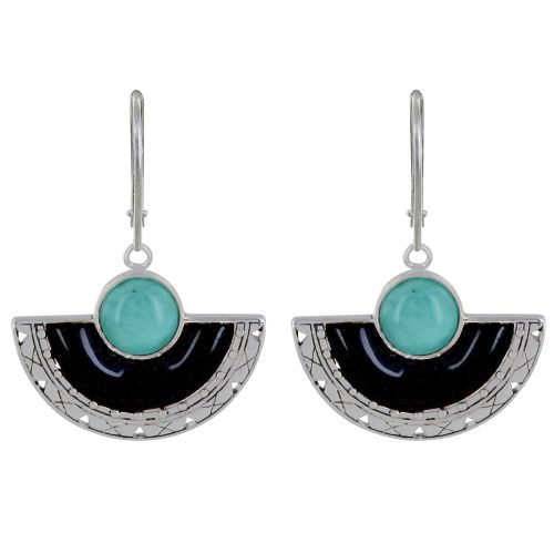 Boucles d'Oreilles Argent 925 Eventail de Corne et Perle de L - LES POULETTES BIJOUX - Modalova