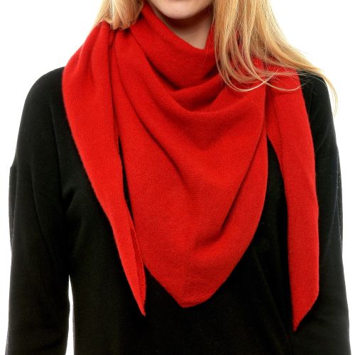 BIJOUX - Echarpe 100% Cachemire 2 Fils Triangle Classics - Rouge Profo - LES POULETTES - Modalova