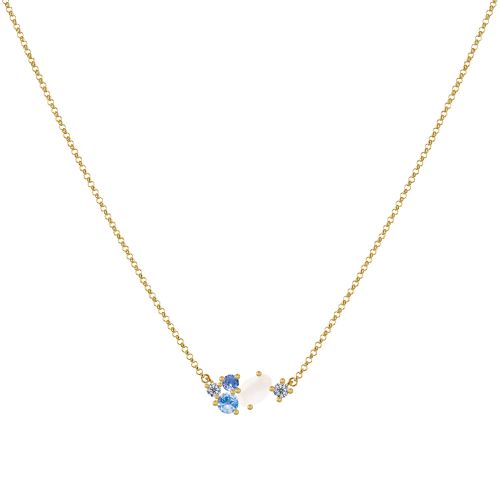 Collier Plaqué Or 5 Strass Ovale et Ronds - LES POULETTES BIJOUX - Modalova