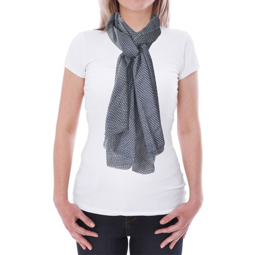 BIJOUX - Echarpe 100% Laine Beige Vagues Navy - LES POULETTES - Modalova