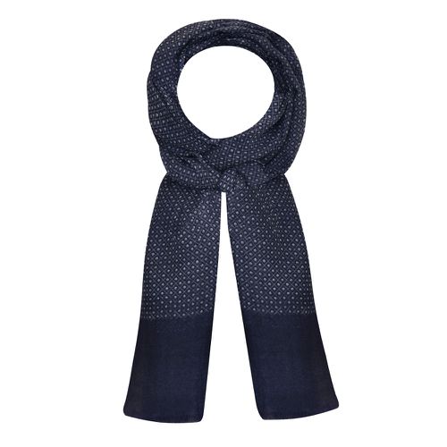 Echarpe 100% Laine Navy Petits Carrés Gris - LES POULETTES BIJOUX - Modalova